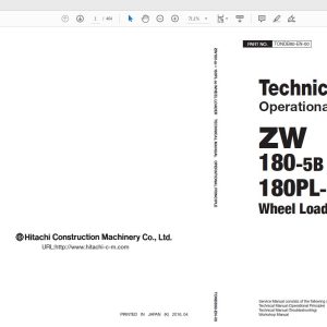 Hitachi Wheel Loader ZW180 180PL 5B Technical Workshop Manual Circuit Diagram 1