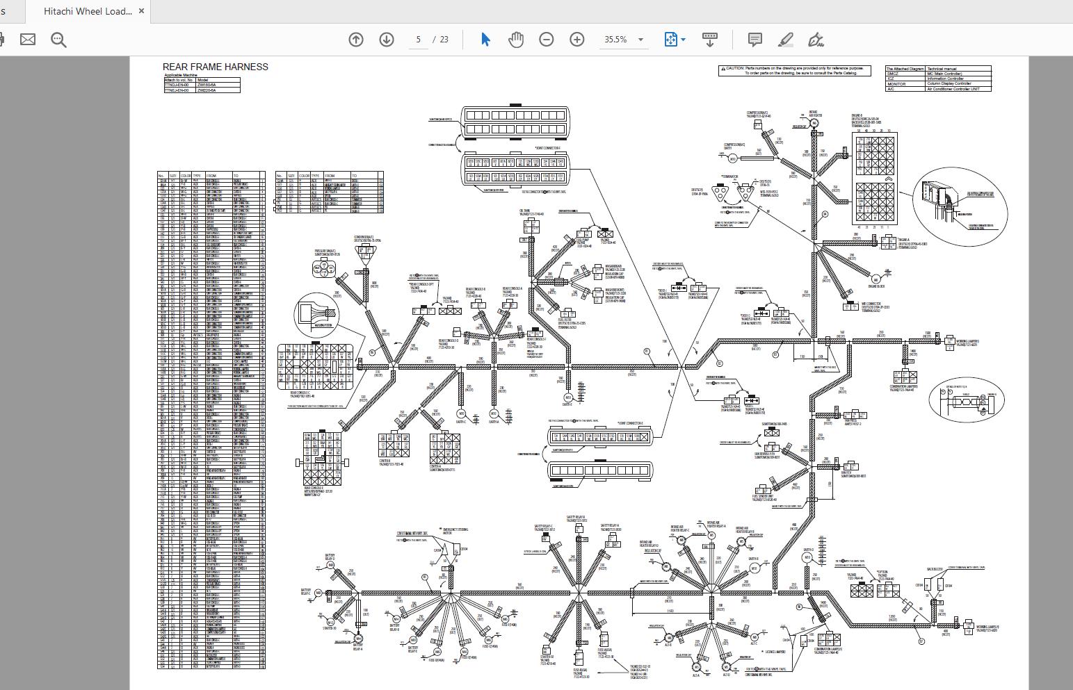 Hitachi Wheel Loader ZW180 220 5A Workshop Manual Circuit Diagram 3