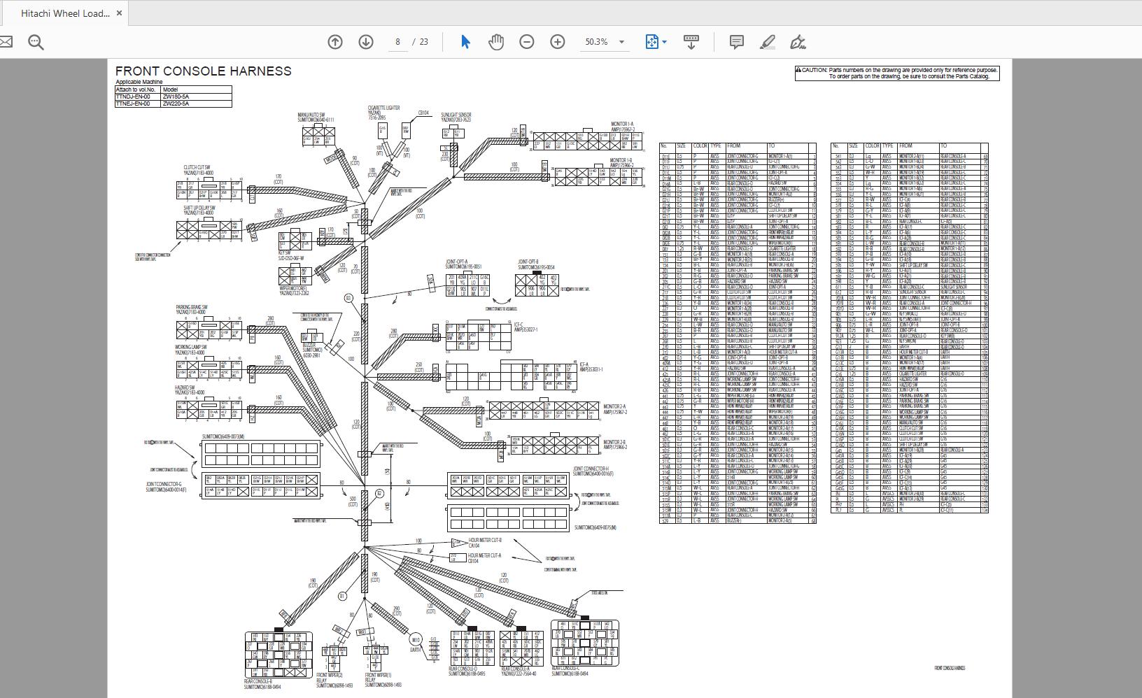 Hitachi Wheel Loader ZW220 5A Technical Workshop Manual Circuit Diagram 1