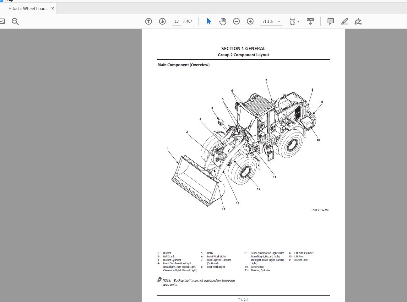 Hitachi Wheel Loader ZW220 5B Technical Workshop Manual Circuit Diagram 2