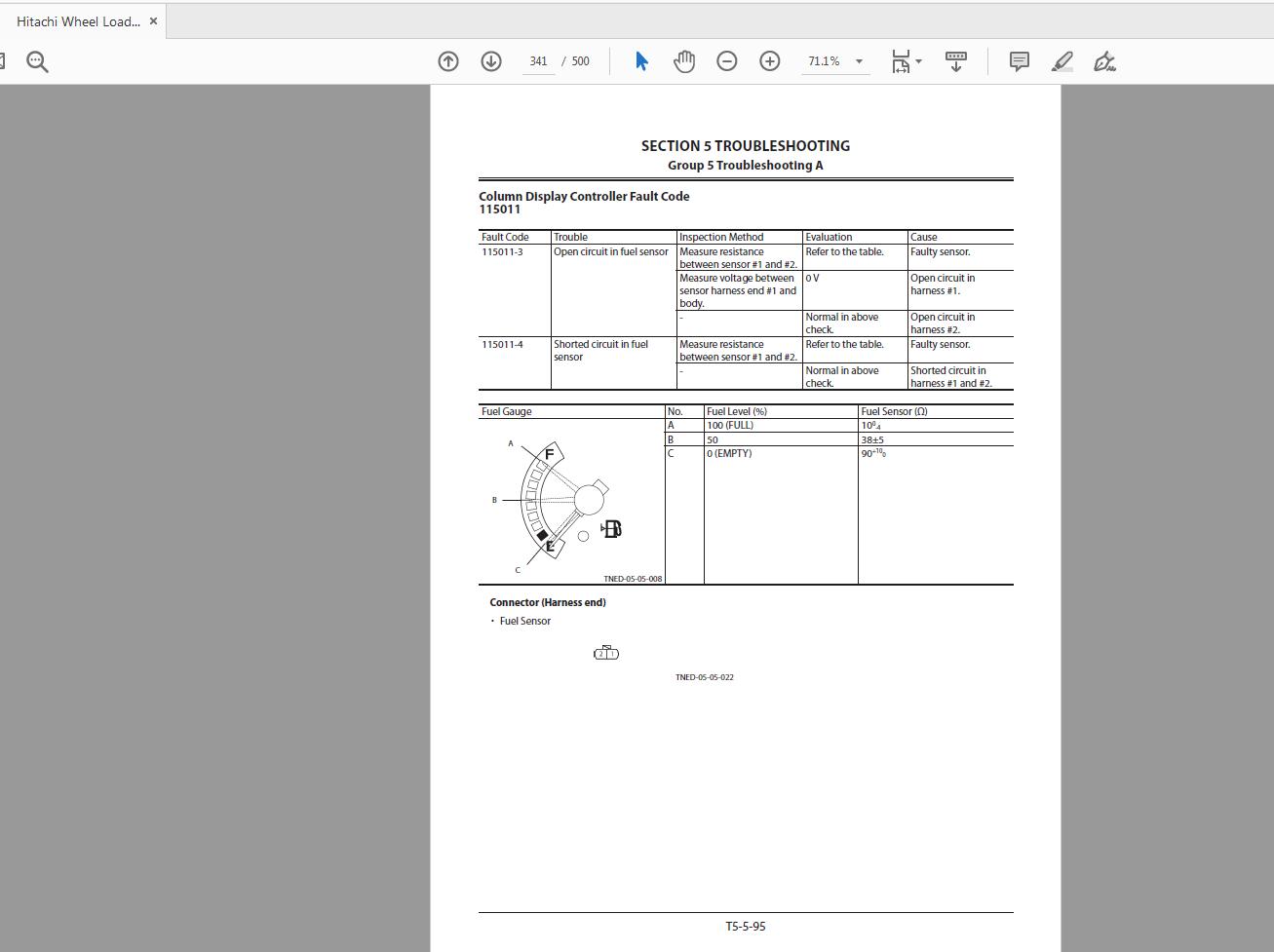 Hitachi Wheel Loader ZW220 5B Technical Workshop Manual Circuit Diagram 5