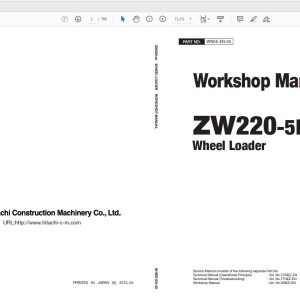 Hitachi Wheel Loader ZW220 5B Technical Workshop Manual Circuit Diagram 6