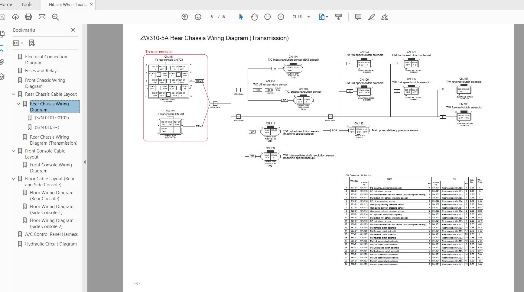 Hitachi Wheel Loader ZW310 5A Technical Manual Circuit Diagram 6