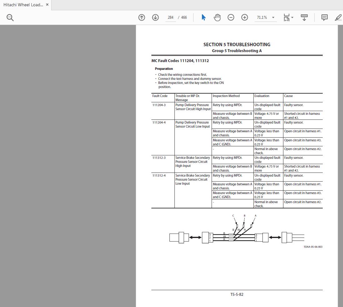 Hitachi Wheel Loader ZW370 5B Technical Workshop Manual Circuit Diagram 6