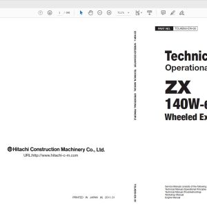 Hitachi Wheeled Excavator ZW 140W 6 Technical Manual Circuit Diagram 1