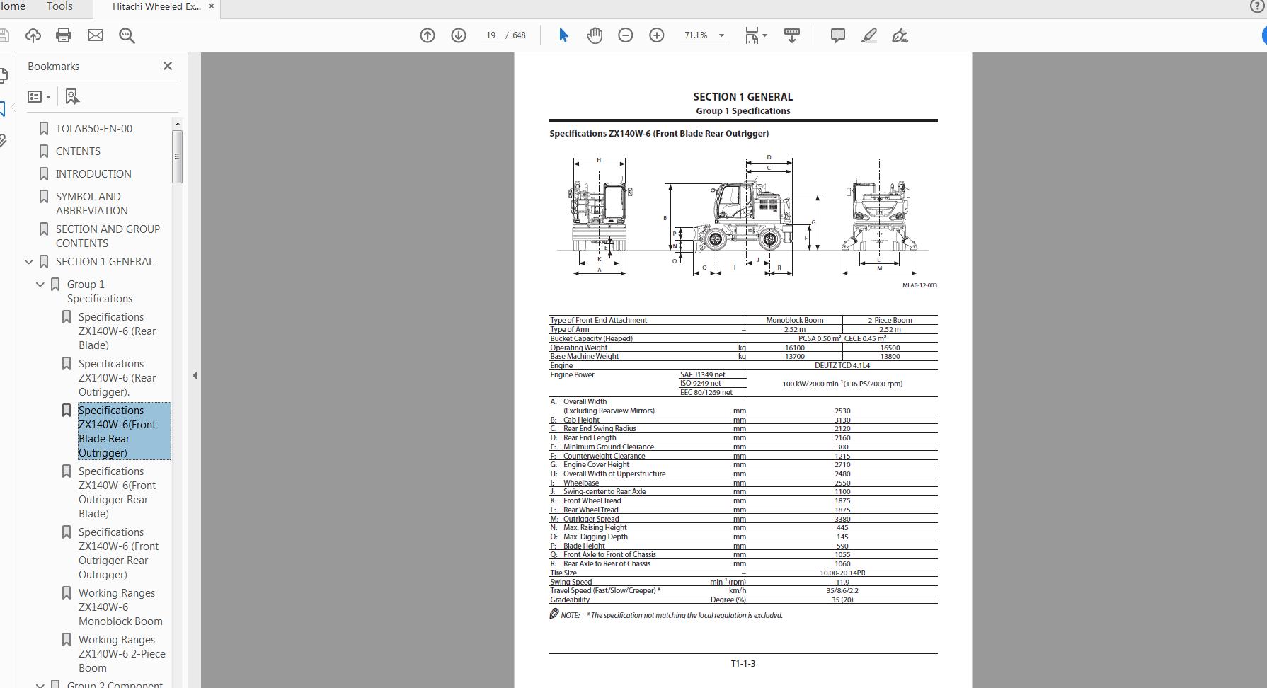 Hitachi Wheeled Excavator ZW 140W 6 Technical Manual Circuit Diagram 2