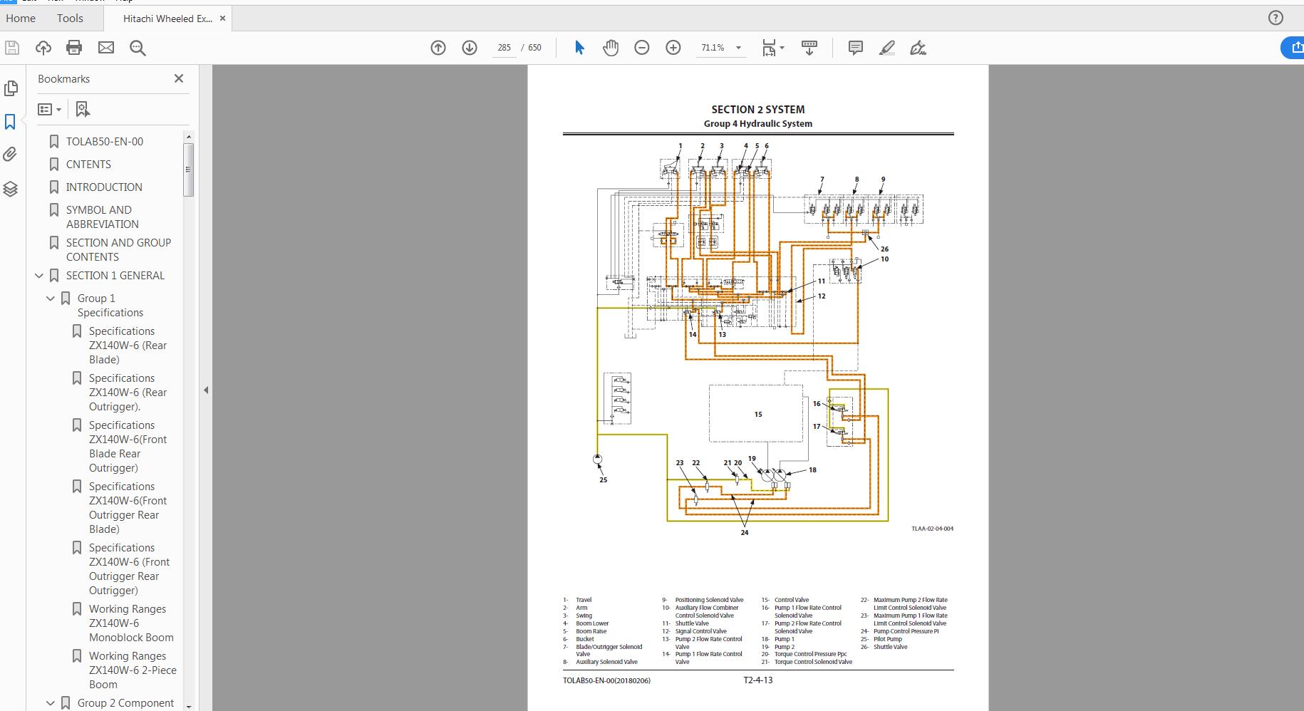 Hitachi Wheeled Excavator ZW 140W 6 Technical Manual Circuit Diagram 3
