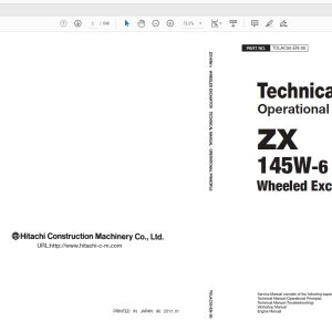 Hitachi Wheeled Excavator ZW 145W 6 Technical Workshop Manual Circuit Diagram 1