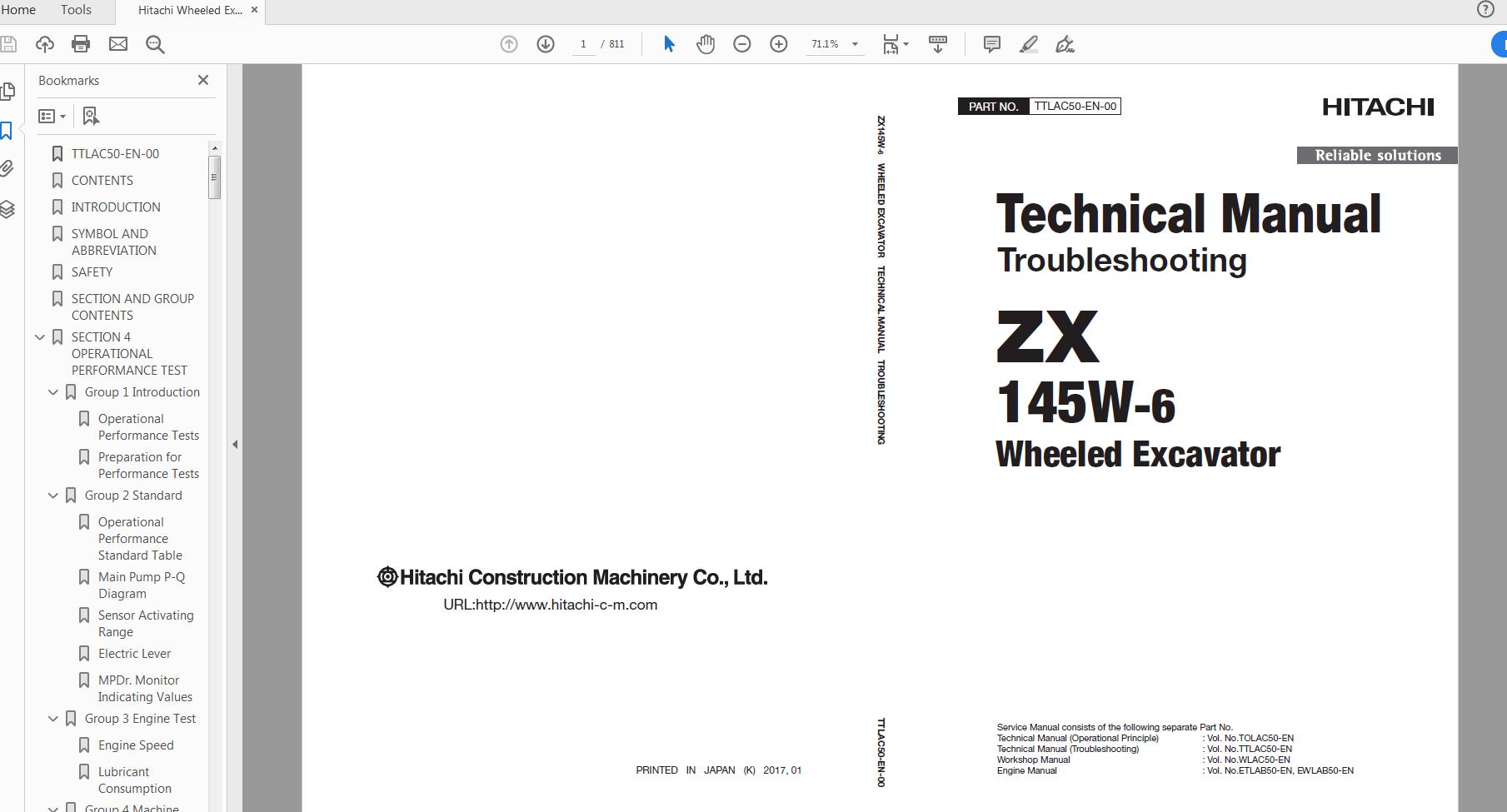 Hitachi Wheeled Excavator ZW 145W 6 Technical Workshop Manual Circuit Diagram 4