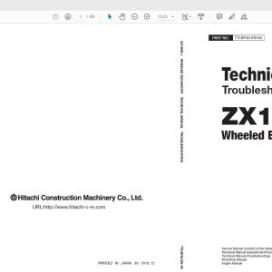 Hitachi Wheeled Excavator ZW 190W 6 Technical Workshop Manual Circuit Diagram 3 1