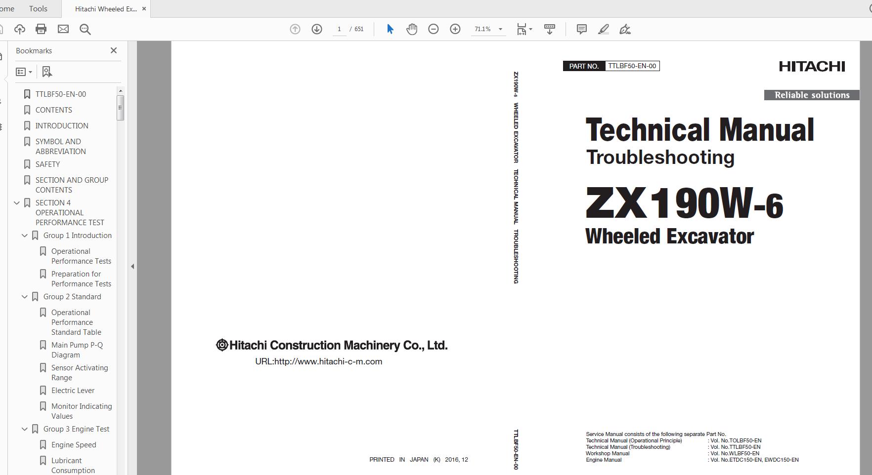 Hitachi Wheeled Excavator ZW 190W 6 Technical Workshop Manual Circuit Diagram 3 1
