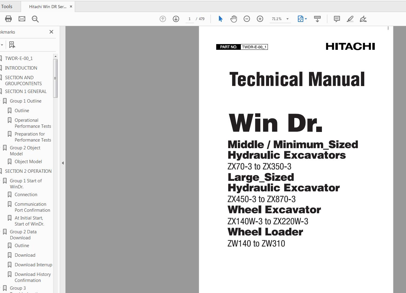 Hitachi Win DR Service Technical Manual TWDR E 00 1 1