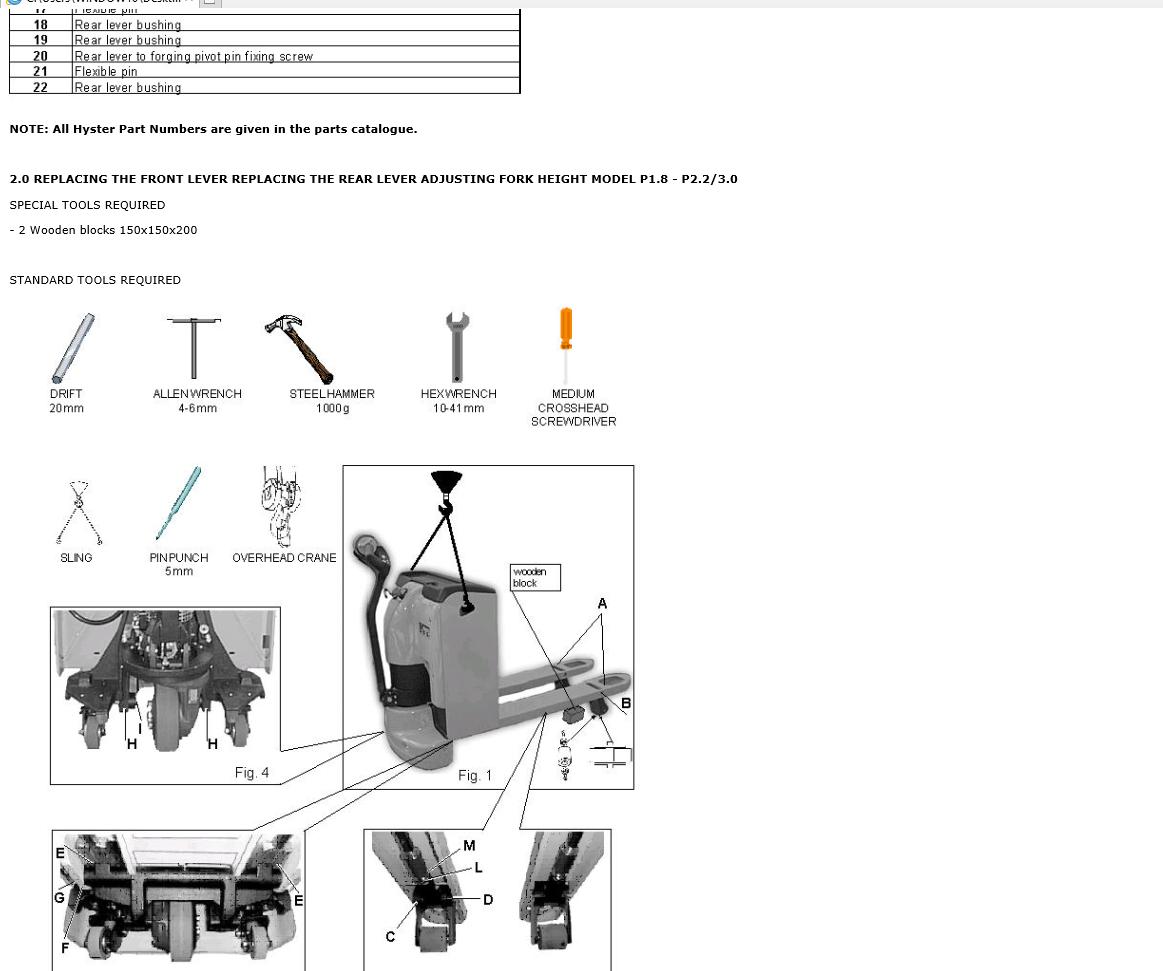 Hyster Class 3 Electric Motor Hand Trucks Repair Manuals113