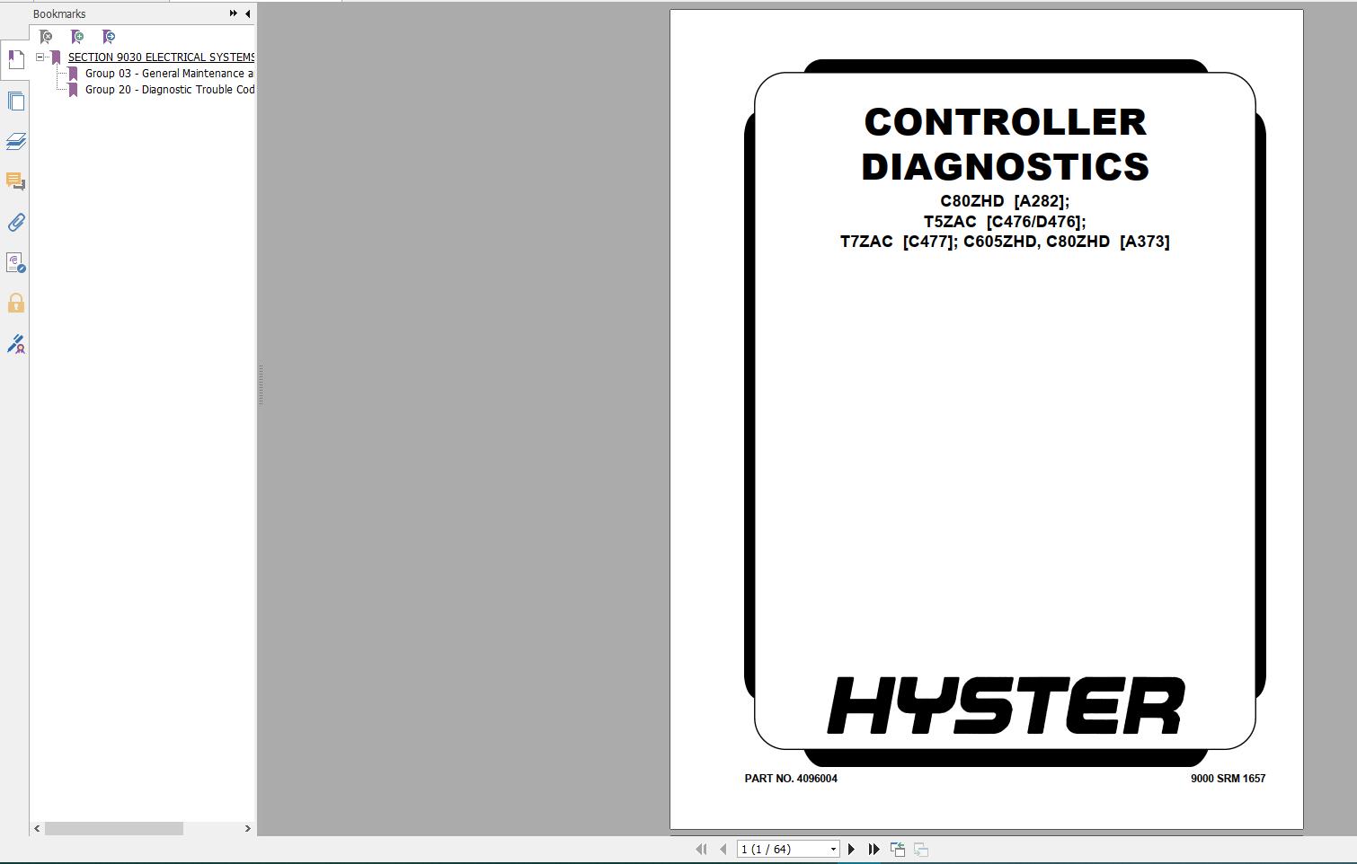 Hyster Class 3 Electric Motor Hand Trucks Repair Manuals15