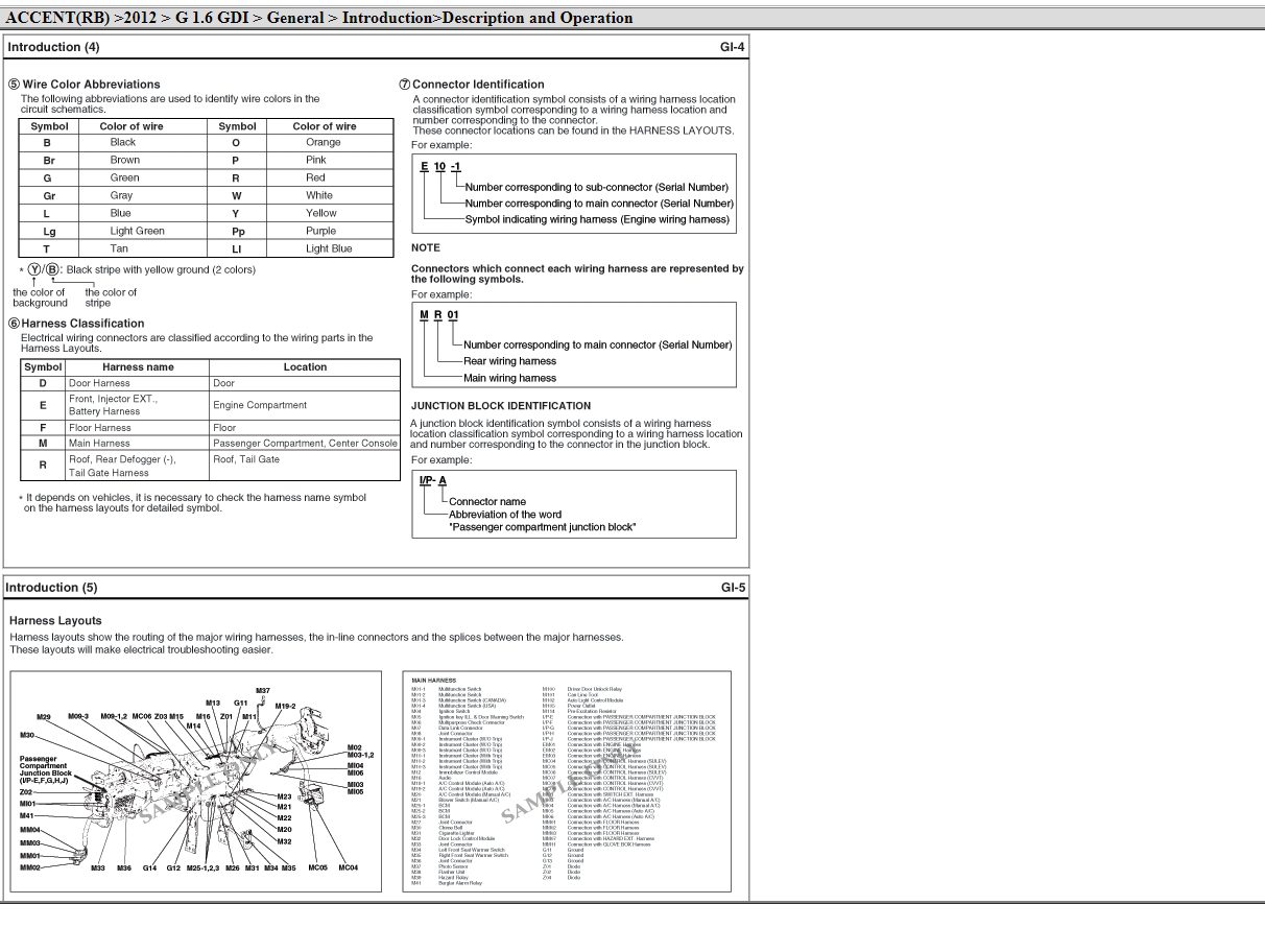 Hyundai Accent 2012 RB G 1.6 GDI Workshop Manual Electrical Schematic 3