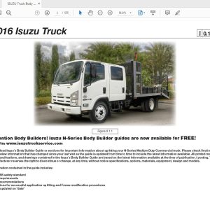 ISUZU Truck 2016 Body Builder Guide 1