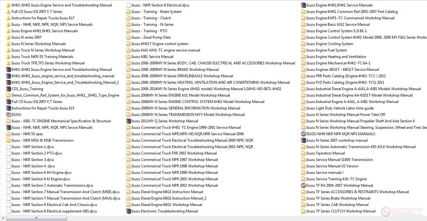 Isuzu Truck All Models Full Manuals DVD1