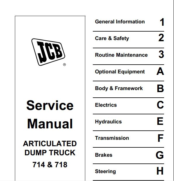 JCB Articulated Dump Trucks 714 718 Series Service Manual 1