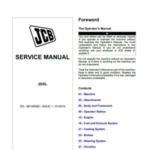 JCB Backhoe Loader 2DXL Service Manual 1