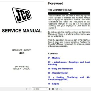 JCB Backhoe Loader 3CX T 4F 55KW Service Manual 1