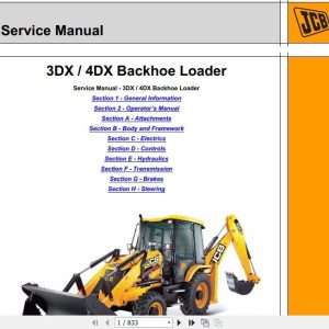 JCB Backhoe Loader 3DX 4DX India Service Manual 1