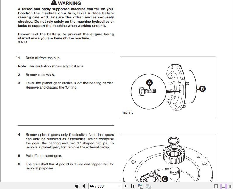 JCB Drivetrain PD70 Series Axles Service Manual 3