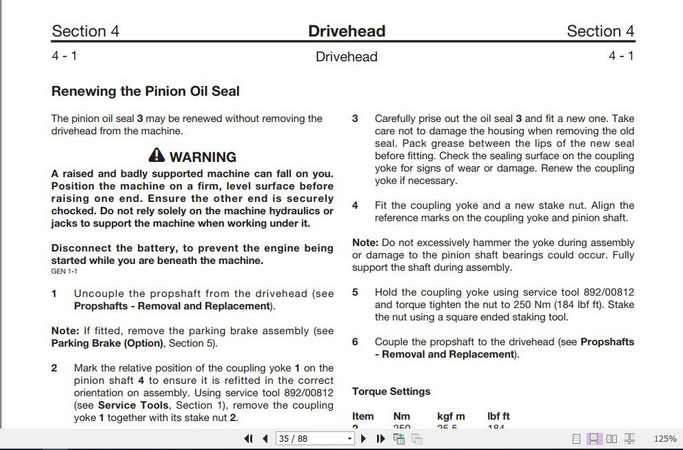 JCB Drivetrain PD70 Series Modular Drive Head Service Manual 3