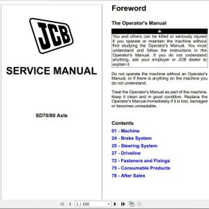 JCB Drivetrain SD 70 80 Axles Service Manual 1