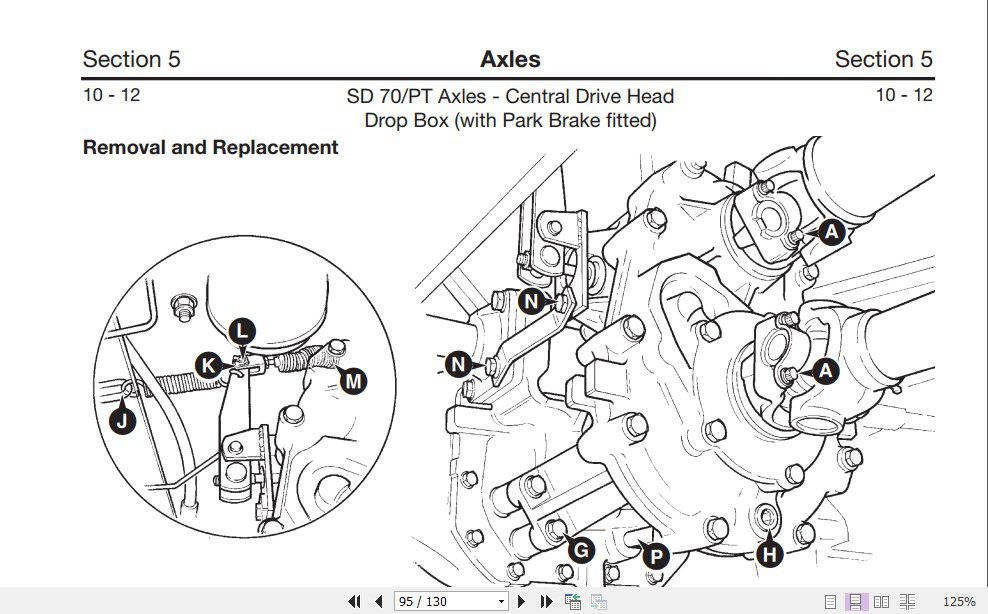 JCB Drivetrain SD 70 PT Axles Central And Offset Drive Head Service Manual 4