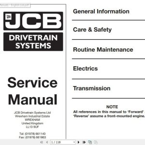 JCB Drivetrain SS700 Series Tranmission Service Manual 1