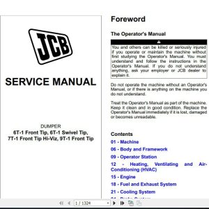 JCB Dumper 6T 1 6T 1 TT 1 9T 1 Service Manual 1