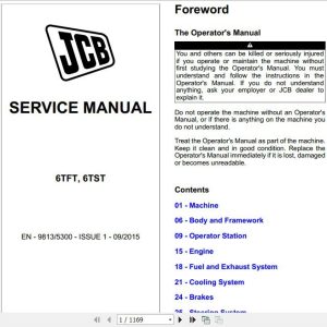 JCB Dumper 6TFT Powershift 6TST Powershift Service Manual 1