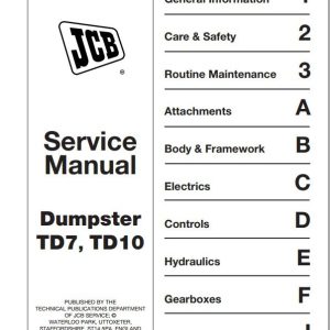 JCB Dumper TD7 T010 Service Manual 1