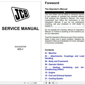 JCB Excavator 67C 1 Service Manual 1