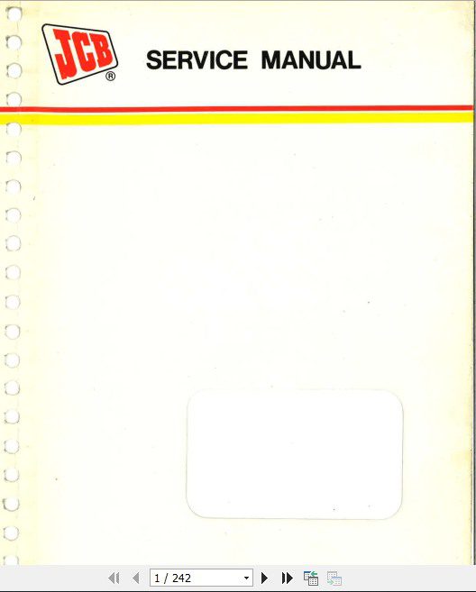 JCB Excavator 805 805B 806B 807B 808 Service Manual 1
