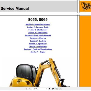 JCB Excavator 8055 8065 Service Manual 1