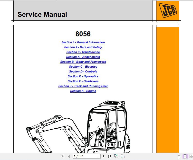 JCB Excavator 8056 Service Manual 1