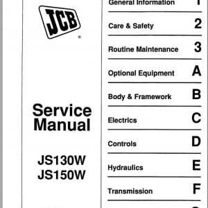 JCB Excavator JS130W JS150W R3 Sevice Manual 1