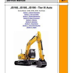 JCB Excavator JS160 180 Isuzu Tier 3 Sevice Manual 1