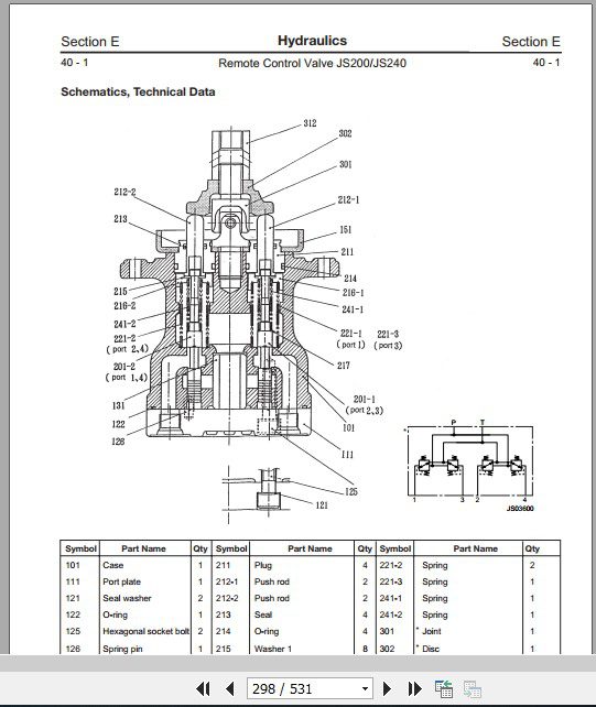JCB Excavator JS200 260 AMS Machines Order AMS Supplement Sevice Manual 4