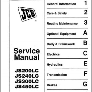 JCB Excavator JS200 450 R3 Sevice Manual 1