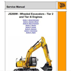 JCB Excavator JS200W Tier 2 Tier 4i Engine Sevice Manual 1