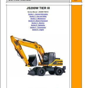 JCB Excavator JS200W Tier 3 Isuzu Sevice Manual 1