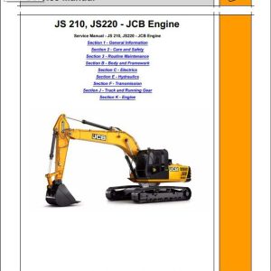 JCB Excavator JS210 JS220 INDIA Sevice Manual 1