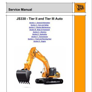 JCB Excavator JS330 Isuzu Tier 3 Sevice Manual 1