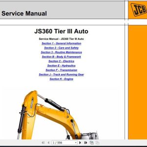 JCB Excavator JS360 Tier 3 Isuzu Sevice Manual 1