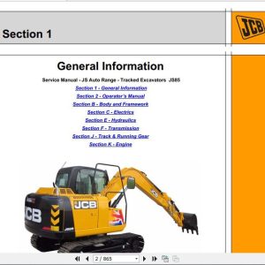 JCB Excavator JS85 Engine JCB Tier 2 Tier 3 Sevice Manual 1