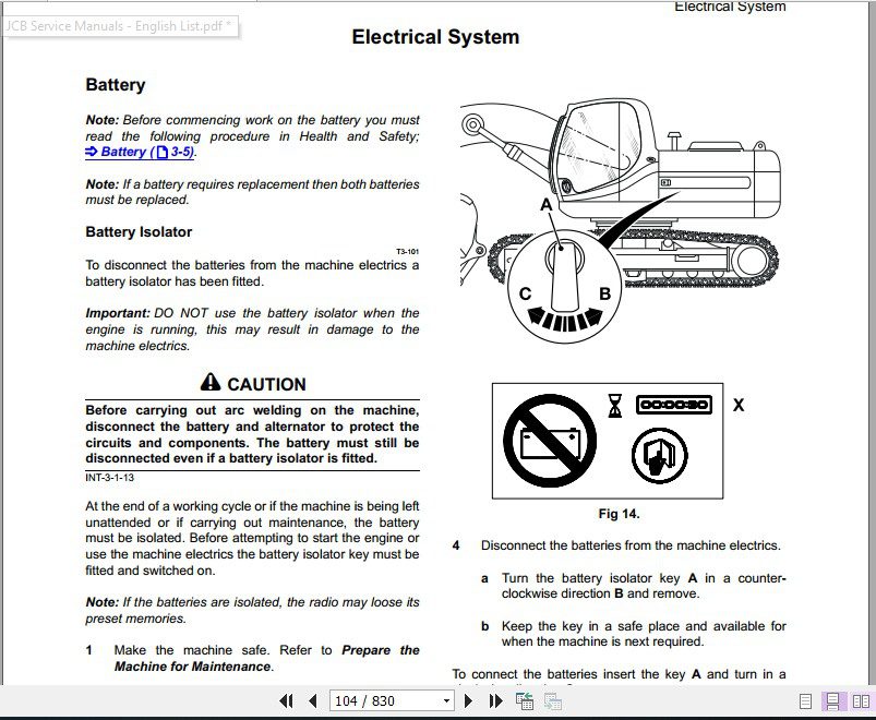 JCB Excavator JZ235 255 lsuzu Tier 3 Sevice Manual 3