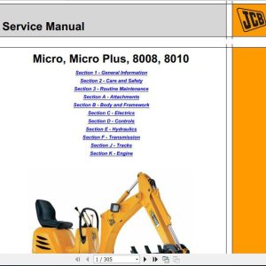 JCB Excavator Micro Micro Plus Sevice Manual 1