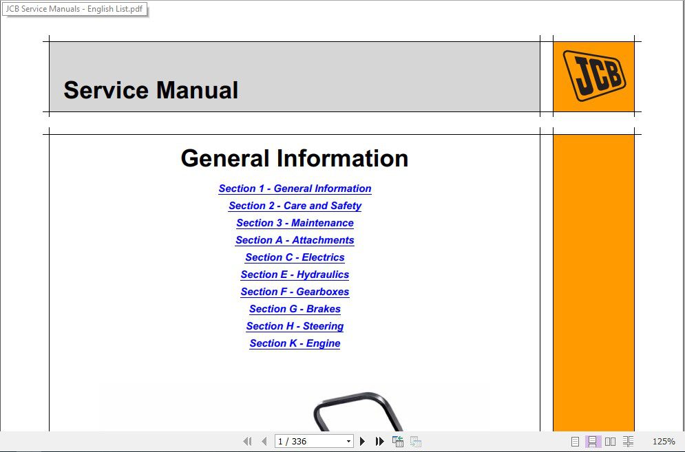 JCB Groundcare 323 327 HST Service Manual 1